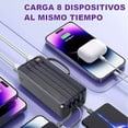 thumbnail image 5 of Power Bank Pila Batería Recargable Kimhi Carga Super Rapida 60,000mah Pd20w Portatil Color Negro Con 4 Cables Y 4 Puertos Usb Cargador Para Celular Tablet Banco De Energia Pantalla Led, 5 of 5