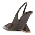 thumbnail image 4 of FSJ Women Fashion Pointed Closed Toe Sculpted Wedge High Heel Slingback Pumps Stretch Strap Office Wedding Dress Shoes Size 5.5 Brown, 4 of 4