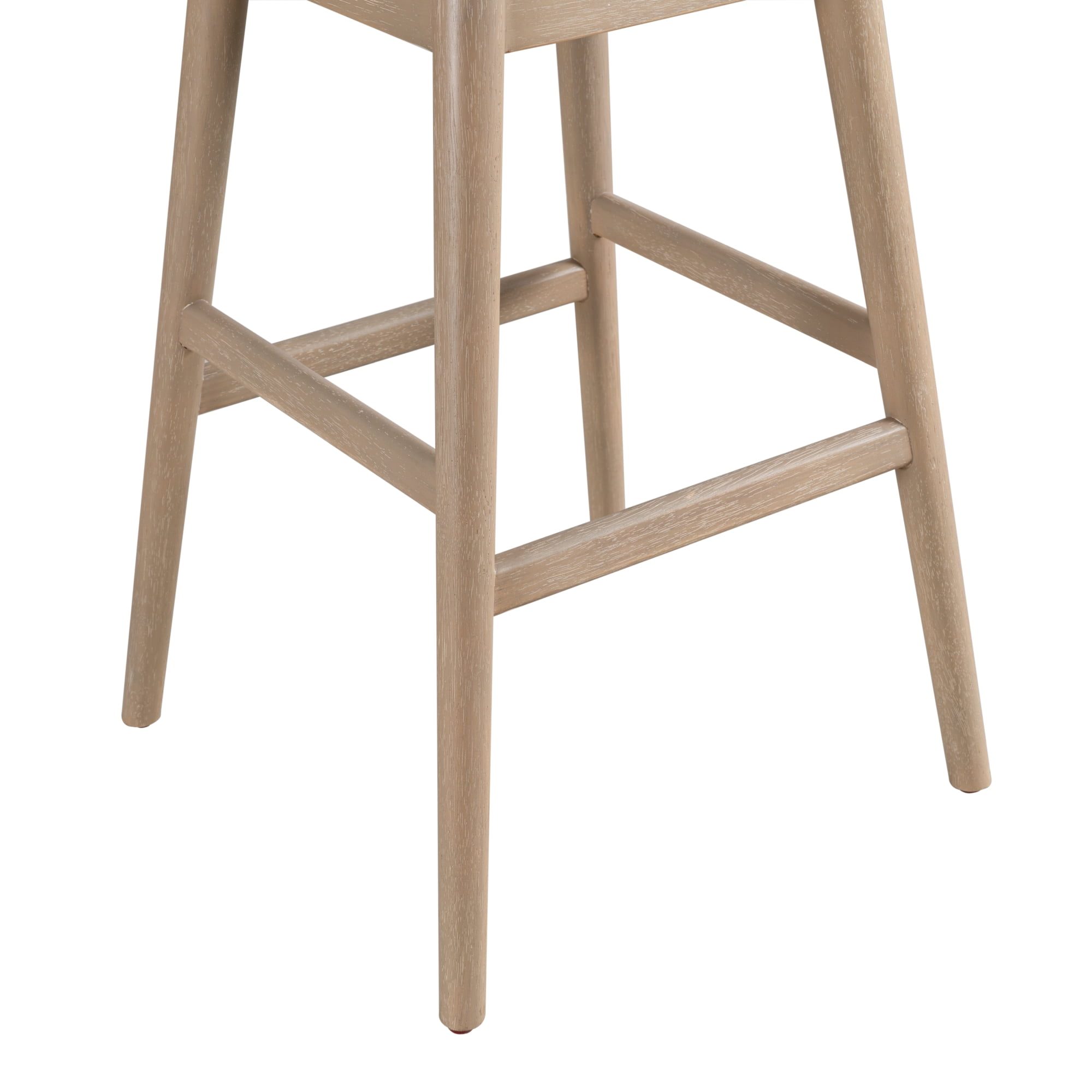 Sadie Solid Wood Upholstered 30" Bar Height Swivel Barstool with Ancient Stone Fabric Seat