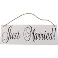 thumbnail image 1 of Wooden Plaque"Just Married" Wedding Sign Hanging Decoration, 1 of 5