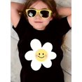 thumbnail image 1 of Camiseta con estampado floral elegante para niñas: diseño de margaritas vibrantes con cara alegre, manga corta, cuello redondo, algodón ligero, perfecta para primavera/verano., 1 of 6