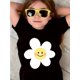 thumbnail image 1 of Chic Floral Print T-Shirt for Girls - Vibrant Daisy Design with Cheerful Face, Short Sleeve, Round Neck, Lightweight Cotton, Perfect for Spring/Summer Casual Wear, Floral T Shir, 1 of 6