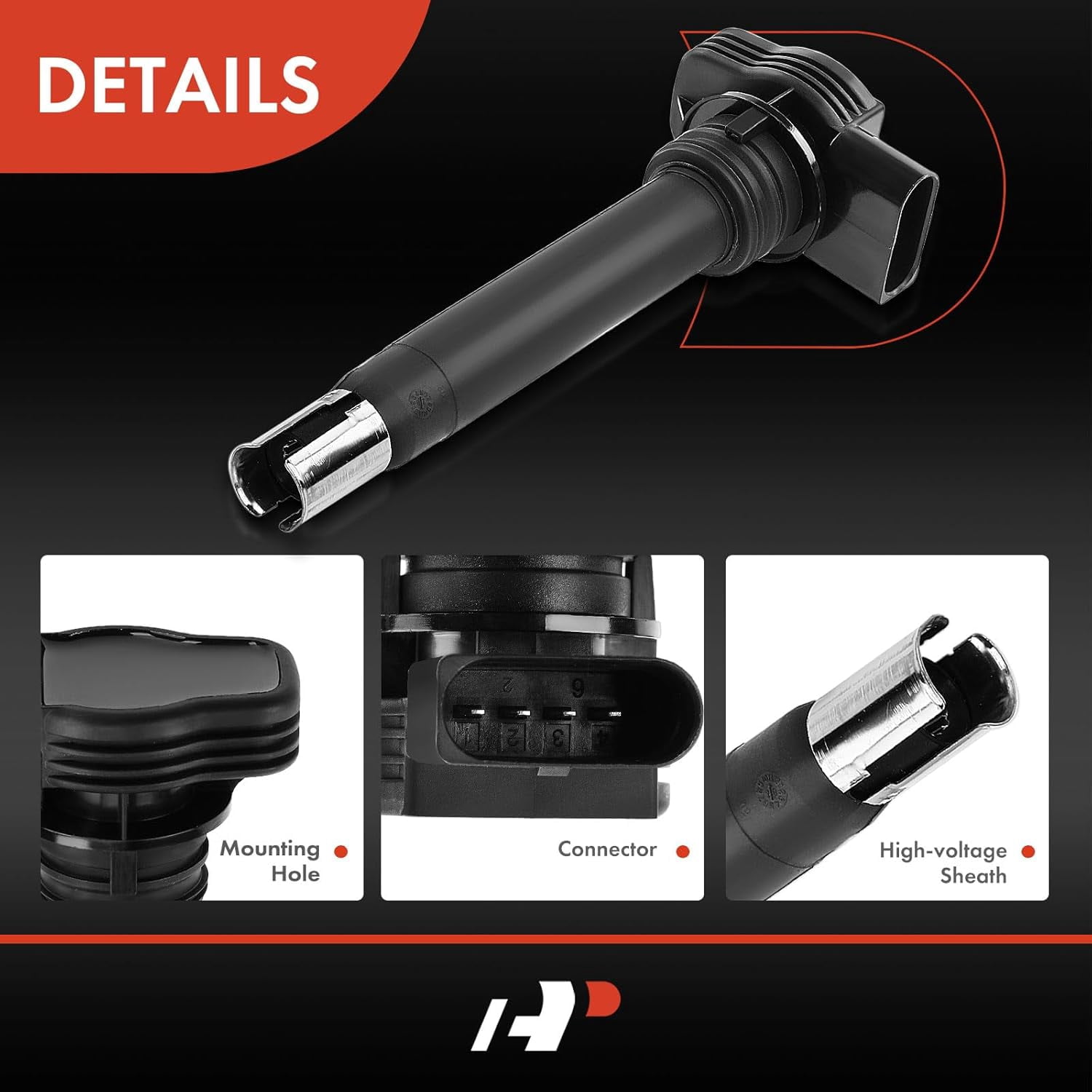 A-Premium Engine Ignition Coil Pack Pack Set of 5 Compatible with Volkswagen Jetta Passat Golf Tiguan Beetle CC Eos GTI Rabbit & Audi A3 A4 A5 A6 TT Quattro allroad Q3 Q5 & More
