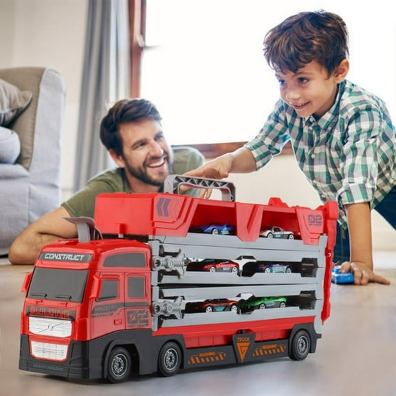 AJZIOJIRO Toddler Remote Control Car Toys for 3 4 5 6 7 8 Years Old Boys, Deformation Toys Car Carrier Vehicle Toy Set- Open 45 "Driveway