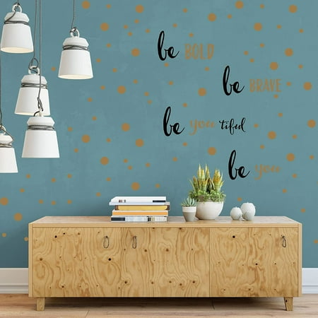 Wall Decor Inspirational Stick Decals With 100 Pieces 4 Diffe Size Gold Dots Decal - Are Wall Decals Easy To Remove