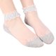 thumbnail image 1 of Calcetines finos y transparentes de encaje para mujer: diseño de cinco dedos, antideslizantes, lavables a máquina, talla única, medias de cristal., 1 of 3