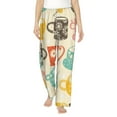 thumbnail image 2 of Lsque Vintage Cup Print Women's Pajama Pants, Lounge Pant - Comfortable Home Wear,Elastic Waistband, Stylish Design-Large, 2 of 9