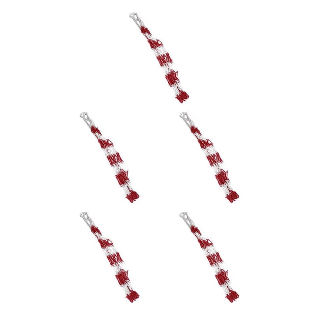 Transemion Sac en Filet Grand Équipement de Rangement en Maille pour Ballon de Sport Sacs d'Organisation pour Basketball Football Support Rouge+blanc 5Set
