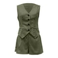 thumbnail image 5 of RMGVDSD Women's Blazer 2 Piece Outfits Summer 2025 Casual Business Clothes Sleeveless Button Down Vest Shorts Sets Relaxed Fit Loungewear Sets, 5 of 5