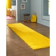 thumbnail image 4 of Unique Loom 3140800 2 ft. 6 in. x 19 ft. 8 in. Solid Shag Runner Rug, Tuscan Sun Yellow, 4 of 5
