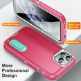 thumbnail image 3 of Feishell Case for iPhone 11 Pro Max 6.5 inch,Heavy Duty 3 Layer Military Protection with Hidden Kickstand Shock Resistant Armor Hybrid Bumper Rugged Rubber Phone Cover,Rose+Mint, 3 of 8