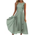 thumbnail image 1 of QJUHUNG Robe Midi Formelle pour Femmes Soirée Été Col en V Manches Courtes T-Shirt Soirée Invité de Mariage Style Asymétrique B-8 Cocktail Gris_i L, 1 of 6