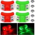 thumbnail image 1 of 4 Pieces Boat Bow Lights Red and Green LED Boat Navigation Lights with 5 Pieces Button Batteries for Boat Kayak Pontoon Hovercraft, 1 of 5