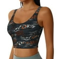 thumbnail image 2 of Goofa Cool Sports Car Printed Sports Bras for Women, High Impact Running Bra Workout Crop Tank Tops Longline Sports Bra Push up-Small, 2 of 9