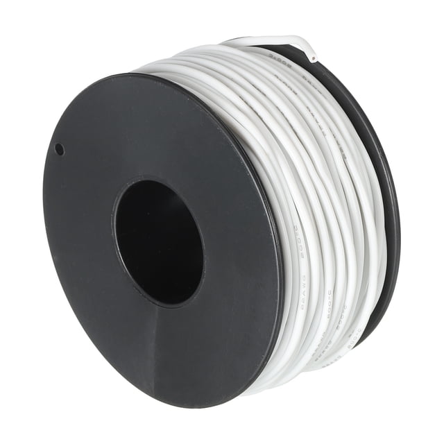 Cable de Silicona 22AWG Unique Bargains Blanco Carrete 30m Eléctrico Estañado Cobre