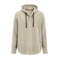 thumbnail image 4 of Men'S Hoodies Solid Fashion Casual Loose Fit Hooded Sweatshirts Comfortable Soft Long Sleeve Pullover Tops Spring Fall Outfits Clothes Beige L, 4 of 4