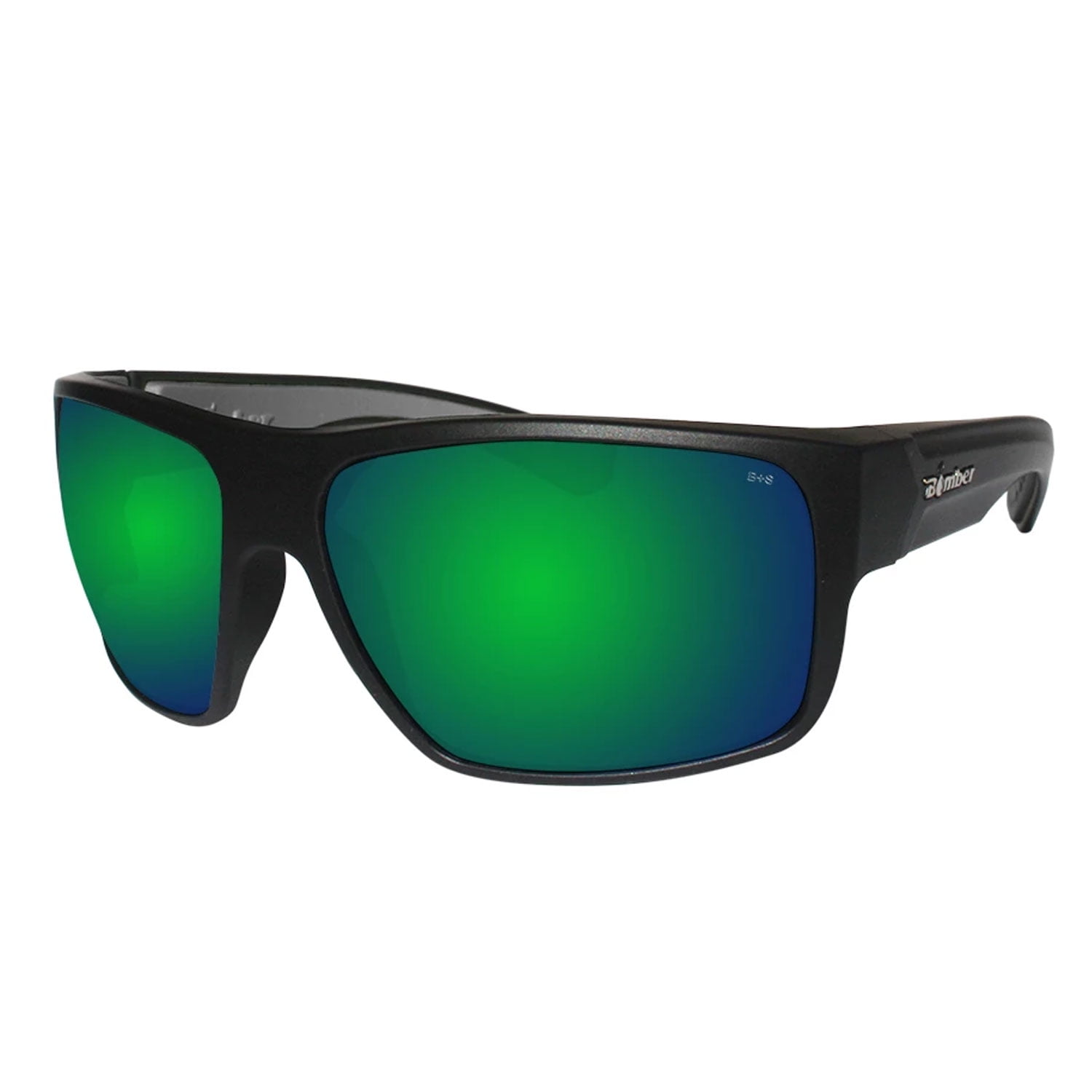 Bomber Sunglasses Mana Bomb Matte Black Frm / Green Mirror ANSI Z87