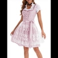 thumbnail image 2 of Trajes de Oktoberfest para Mujer: Vestido Dirndl para el Traje Tradicional Bávaro Alemán Rosa L, 2 of 8