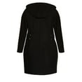 thumbnail image 4 of Avenue Women's Plus Size Faux Wool Hooded Zip Plain Coat, 4 of 5