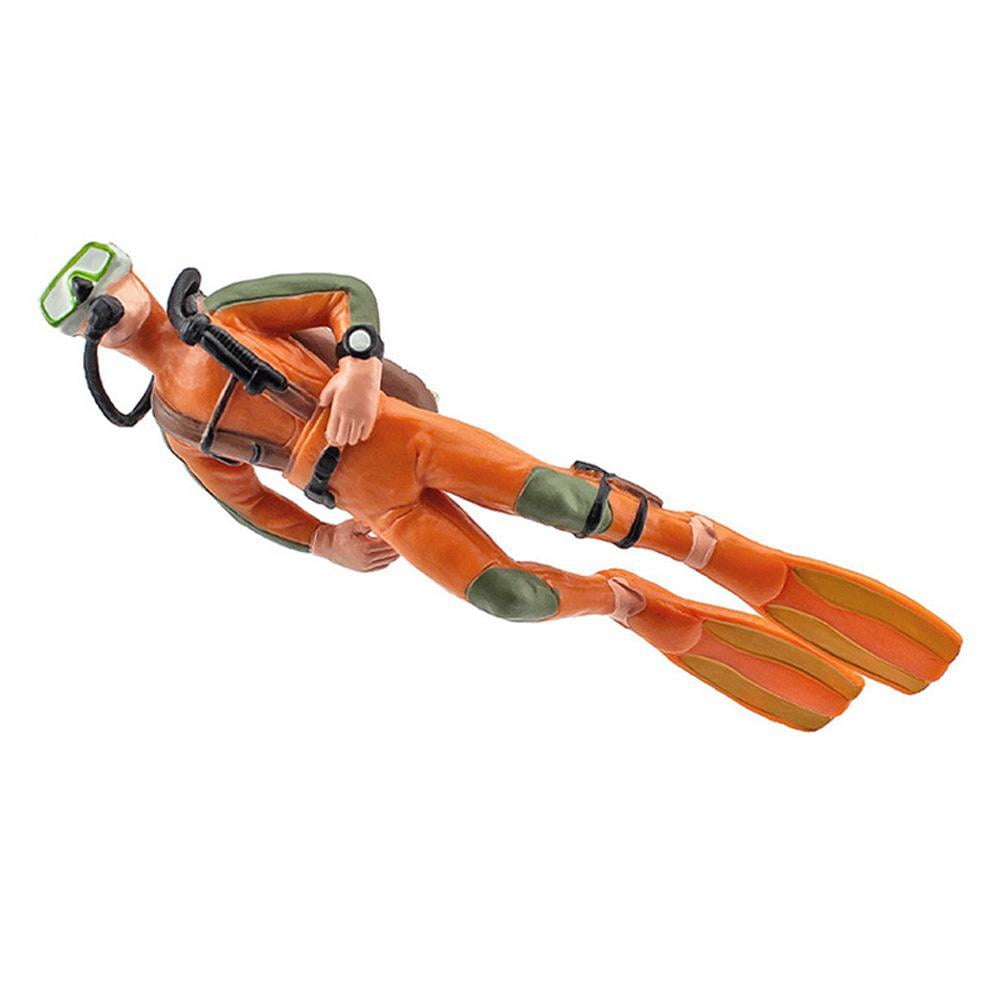 YSABOXY Resin Figures Model Garage Kit Diver And Fish Figures 3D Toys Doll.