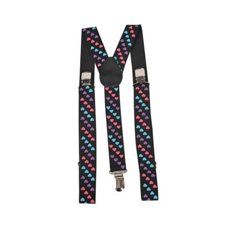 Dress Up America 604 Tri Colored Heart Suspenders