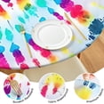 thumbnail image 4 of Colorful Tie Dye Pattern Round Fitted Tablecloth with Elastic Edge,Dining Table Cover Waterproof,Outdoor Round Tablecloth for Camping,Dining,Indoor and Outdoor, 4 of 7