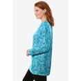 thumbnail image 3 of Woman Within Plus Size Perfect Printed Long-Sleeve Crewneck Tunic, 3 of 4