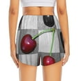 thumbnail image 3 of Picia Cherries laid Pattern Women's 2 in 1 Athletic Running Shorts High Waisted Workout Casual Gym Sweat Shorts with Comfy Liner Zipper Pockets-XX-Large, 3 of 9