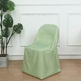 thumbnail image 2 of BalsaCircle Sage Green Solid Polyester Folding Flat Chair Cover Slipcover Party Wedding, 2 of 8