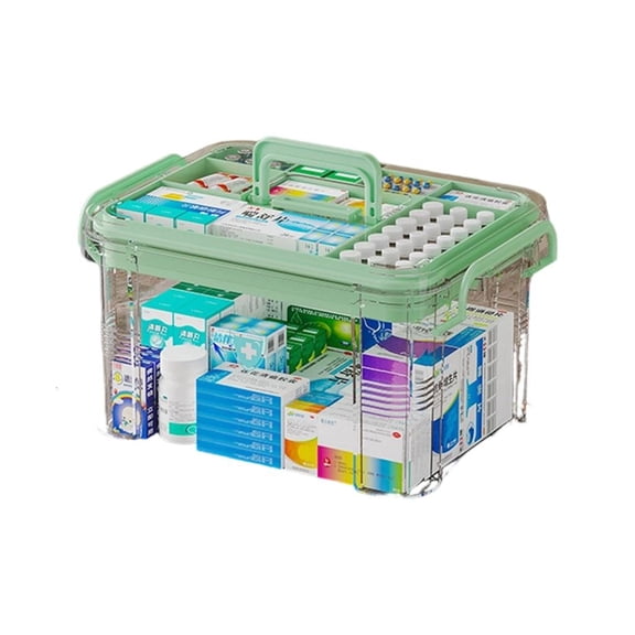 Ciwanning Emergency Organizers Multilayer Clear Medicines Storage Box For Home Use