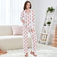 thumbnail image 4 of FORMRS Womens Pajama Set Long Sleeve Top and Pants with Pockets Soft Comfy Lounge Sleepwear, Sizes S-2XL, Blue Stripes Lobster Pattern, 4 of 7