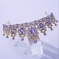 thumbnail image 4 of Jiaroswwei Bridal Crown Temperament Shiny Purple Rhinestone Tiaras Crowns Bridal Headband Hairwear Hair Jewelry Ornaments for Party, 4 of 7