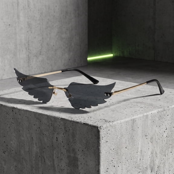 Baluue Shaped Party Eyewear Black Fashionable Design for Photoshoot and Costume Accessory 1 Piece