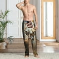thumbnail image 2 of Wukai American Wildlife Deer Forest Mens PJ Pajama Pants|Sleepwear Plaid PJs with Pockets|Men's Lightweight Open-Hem Lounge Pants-Small, 2 of 6
