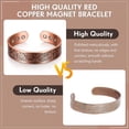 thumbnail image 5 of Pulsera magnética de cobre para hombres y mujeres, pulsera de cobre, brazalete sólido con 6 imanes, pulsera de energía con imán de cobre rojo, tamaño ajustable con bolsa de terciopelo (bronce), 5 of 5