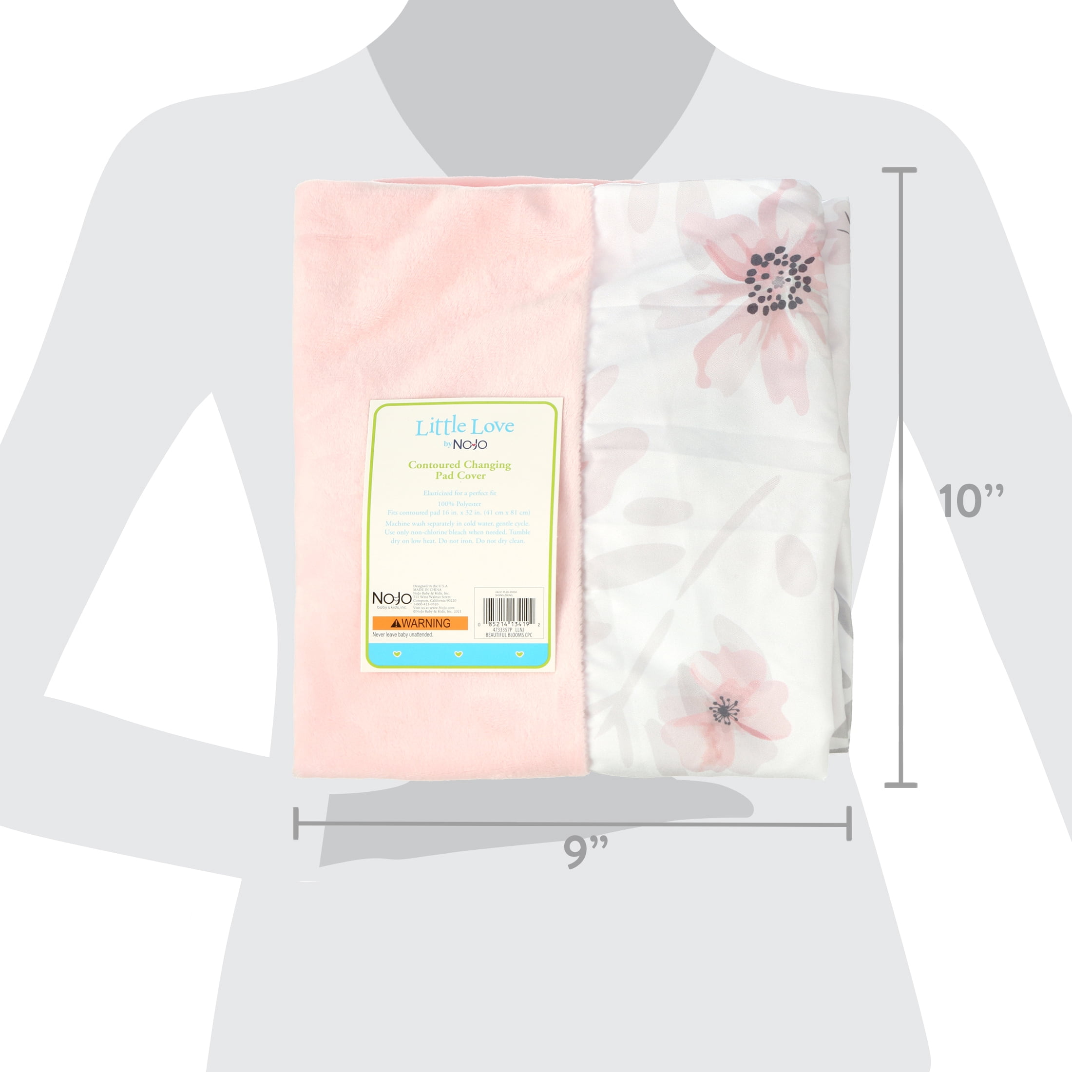 Little Love by NoJo Beautiful Blooms White and Pink Changing Pad Cover