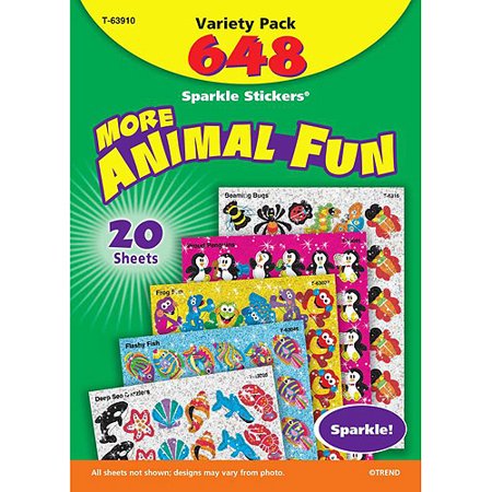 - Trend Enterprises Animal Fun Sparkle Sticker Variety Pack, Pack of 648
