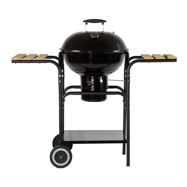 Asador de Carbón con Mesas Laterales, 18 Pulgadas con Termómetro y Bandeja de cenizas AVERA AC18ML