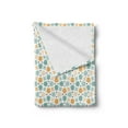 thumbnail image 2 of Teal and White Soft Flannel Fleece Throw Blanket, Eastern Old Fashioned Lattice Tangled Lines Classical Mosaic, Cozy Plush for Indoor and Outdoor Use, 50" x 70", Turquoise Orange White, by Ambesonne, 2 of 5