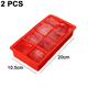 thumbnail image 2 of 2 bandejas de hielo de silicona para uso alimentario, color rojo. Adepaton CPB-DE-LYY1367-3, 2 of 5