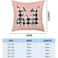 thumbnail image 5 of Easter Bunny Pink Pillow Covers 18x18 Inch Set of 2 Black and White Buffalo Plaid Rabbit Family Easter Decorations Throw Pillow Covers Spring Farmhouse Outdoor Home Decor Cushion Case for Sofa Couch, 5 of 5