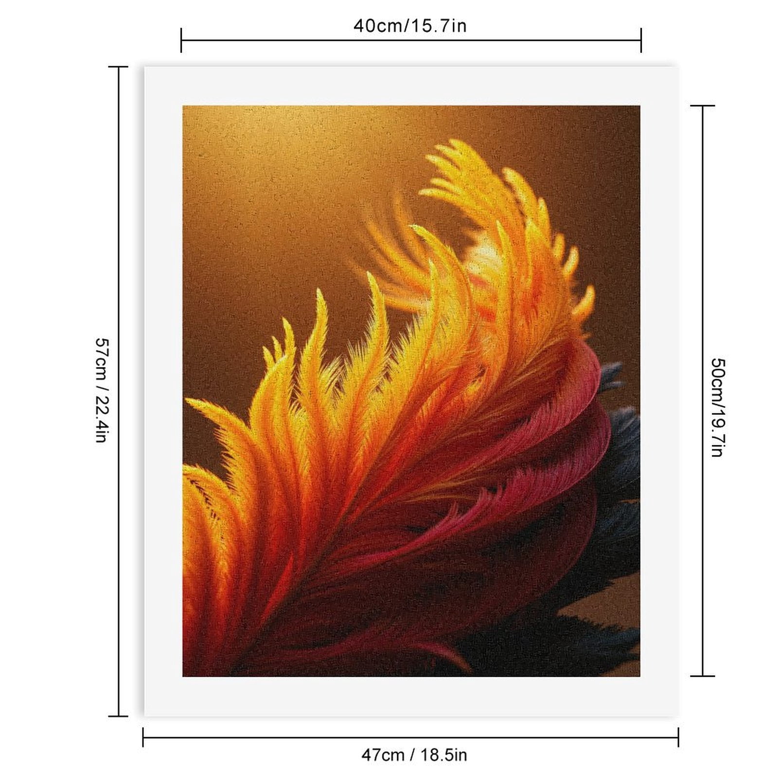 Paint By Numbers Kit for Adults Beginner - DIY Fiery Feather Abstract Art Canvas Painting Kits for Adults, Frameless Paint By Number for Adults for Home Wall Decor 16x20 Inch