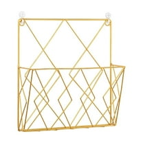 Metal Book Wall Holder – Iron Wall Rack & Organizer for Magazines, Novels, Recipes, Living Room, Office, Reading Rooms, Golden