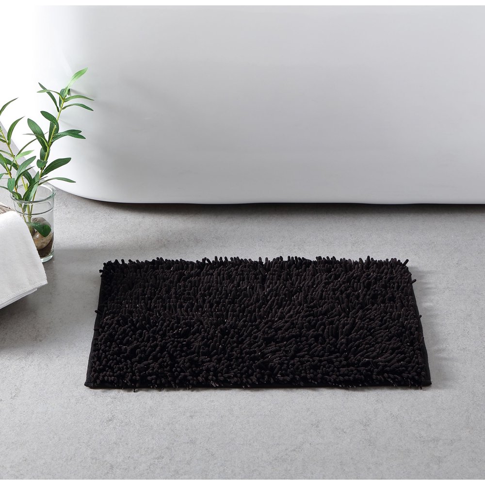 VCNY Home Gala 2Tone Chenille Noodle Bath Rug, 17 x 24, Black
