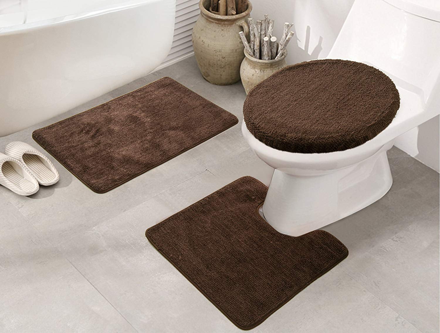 brown color Bathroom Set 3 piece chocolate 