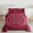 thumbnail image 2 of Manfei Damask Floral Bedding Comforter Set,Vintage Baroque Geometric Twin Comforter Sets,Black Red Bedding Set For Girl Boy,Breathable Home Decor Reversible,2-Piece, 2 of 8