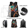 thumbnail image 6 of Uourmeti Independent Compartment Backpack for Shopping Travel, 17 Inchs Fashion School Backpack, Basketball Dinosaur Pattern, 6 of 6