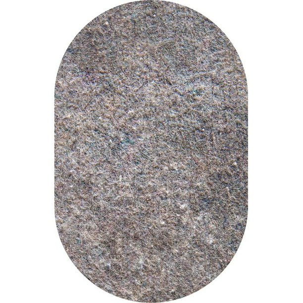 Unique Loom UniLuxe Rug Pad Gray 4' x 6' Oval Solid Perfect For Dining