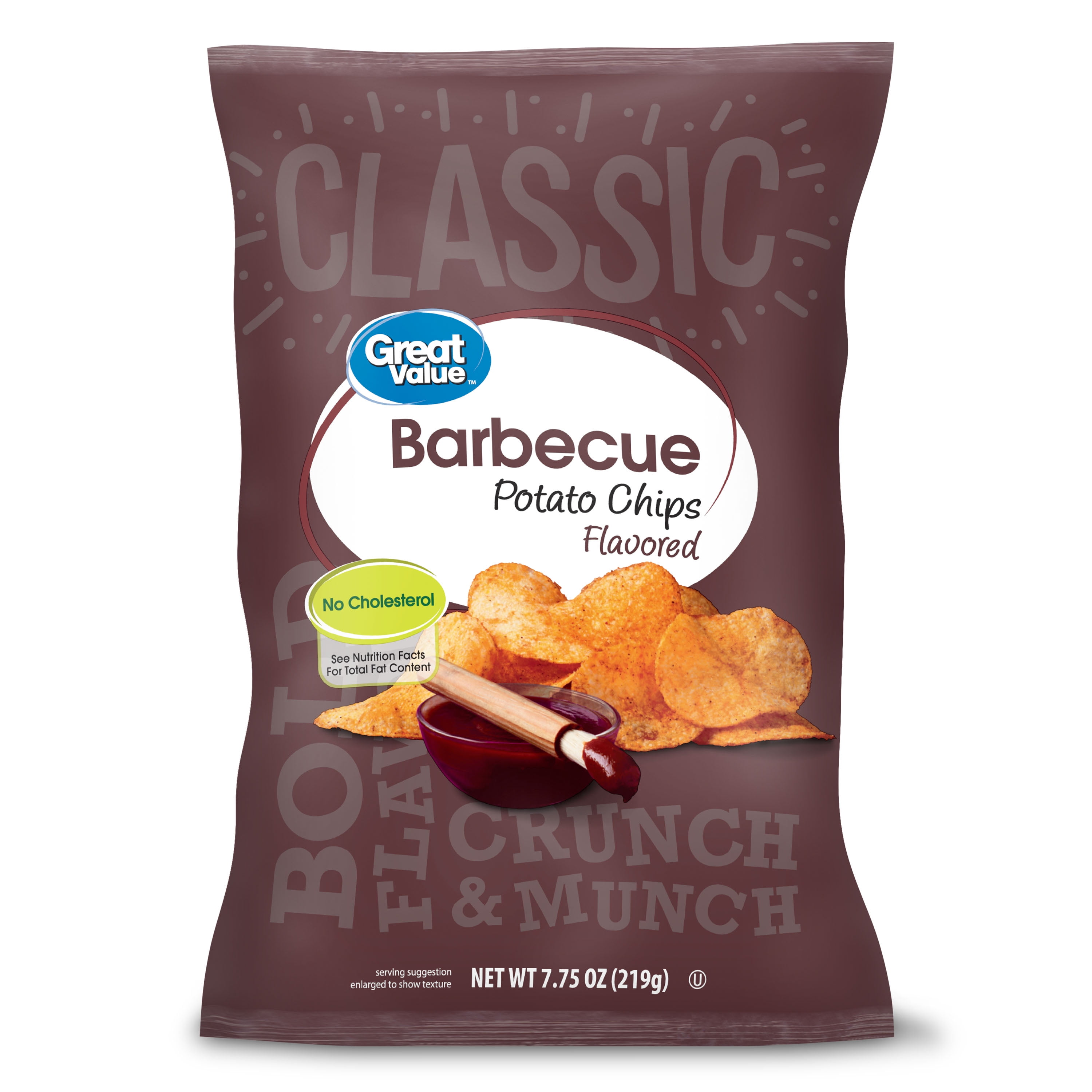 Great Value Barbecue Flavored Potato Chips, 7.75 oz