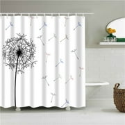 JOOCAR dandelion Printed Shower Curtains Fabric Waterproof Polyester For Bathroom Decor Bath Curtain With 12 Hook 72 X 72 inch